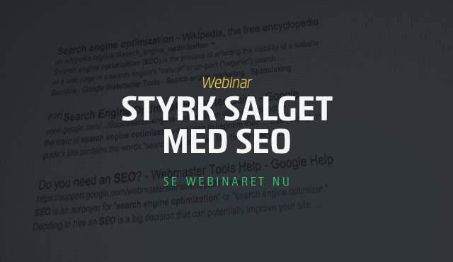 Webinar om at styrke salget med SEO