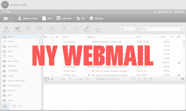 mono's nye webmail look og funktioner