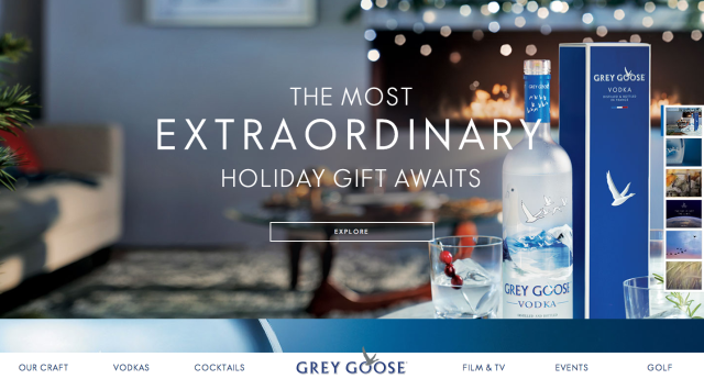 Grey Goose eksempel på parallax scrolling